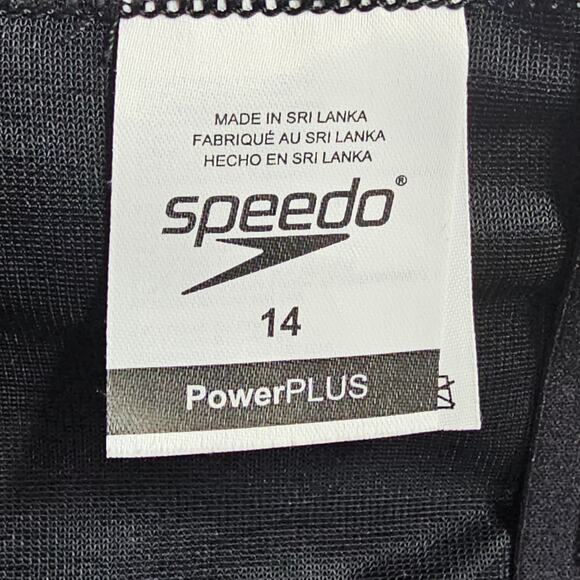 Speedo Power Plus LZR Fit Thick Strap Black Performance Swimsuit Size 14 - Picture 10 of 13